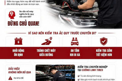 KIỂM TRA ẮC QUY TRƯỚC CHUYẾN ĐI VÀ BÍ QUYẾT GIÚP HÀNH TRÌNH AN TOÀN, KHÔNG LO CHẾT MÁY