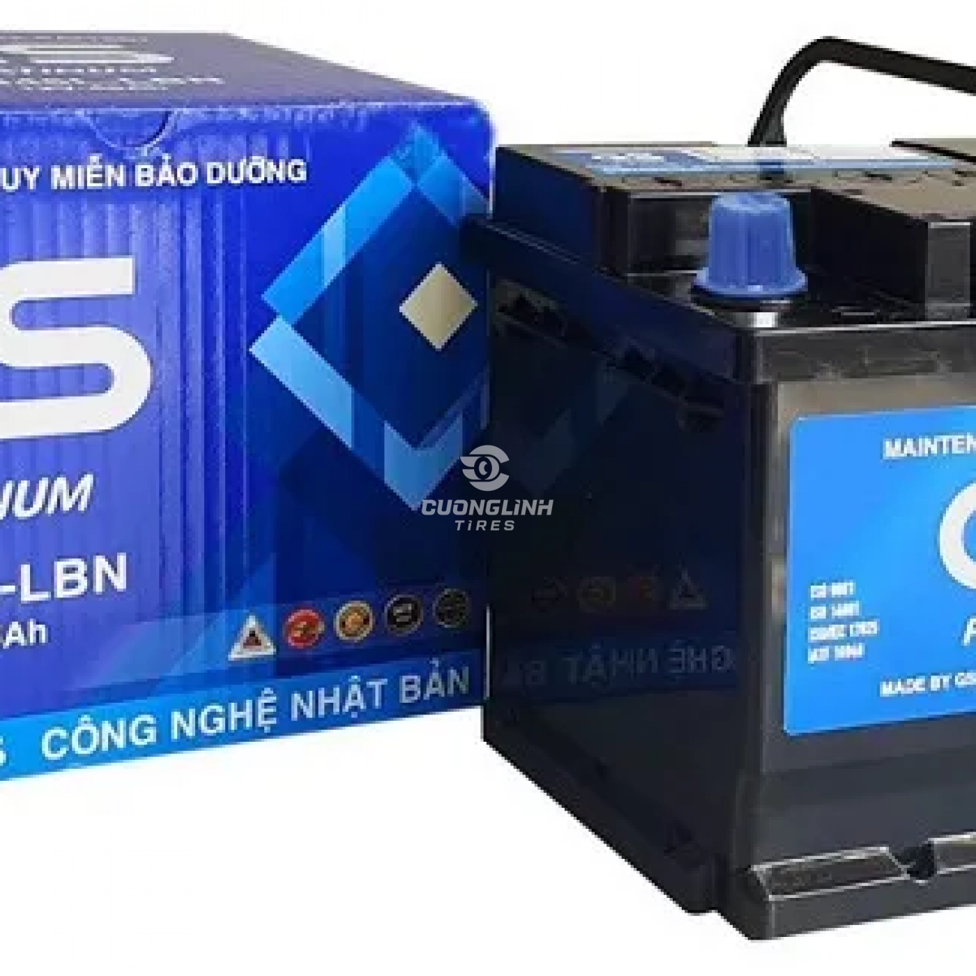 BÌNH ẮC QUY Ô TÔ GS MF DIN45L-LBN (12V - 45Ah)